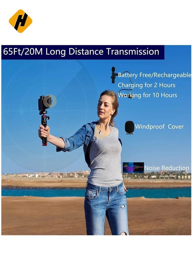 HuHa - Professional Wireless Lavalier Lapel Microphone for Android Phone - Cordless Omnidirectional Condenser Recording Mic for Interview Video Podcast Vlog YouTube - Image 1