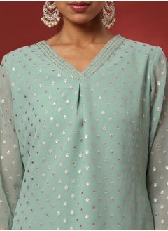 Foil print 3pc short kurta, sharara set-mint - pzsku/ZE0FDC131A5A53FE84B63Z/45/_/1740128859/7bdb4895-3ec8-4806-9bfc-28c320ae696d