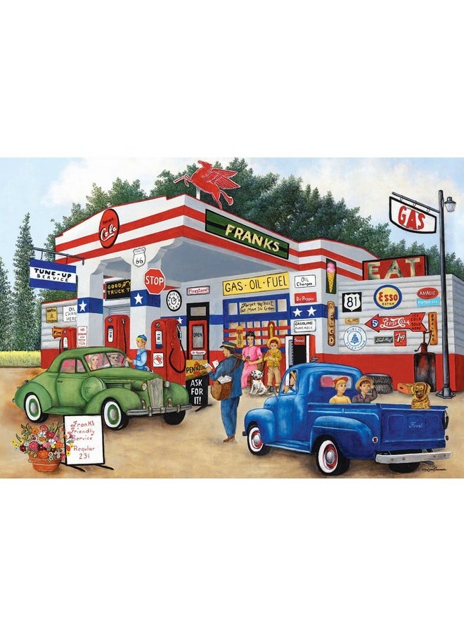 Bits and Pieces Bits and Pieces - 1000 Piece Jigsaw Puzzle for Adults 20"X27" - Frank's Friendly Service - Americana Summer 1000 pc Jigsaw by Artist Kay Lamb Shannon  - Image 1