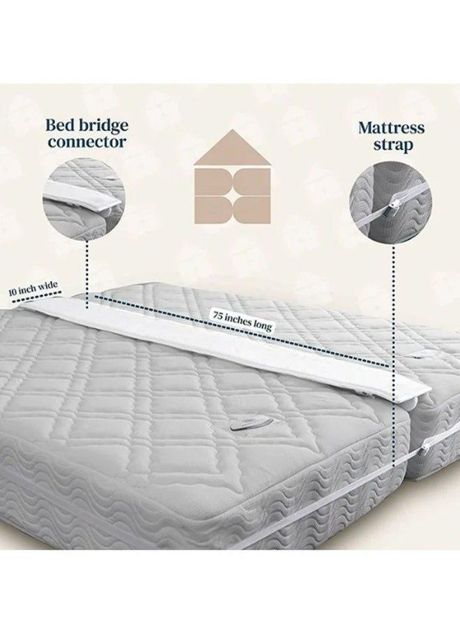 Arabest - Bed Bridge Twin to King Converter Kit Twin Bed Connector King MakeBed Gap Filler to Make Twin Beds Into King Mattress Connector with Strap for Guests Stayovers - Image 1