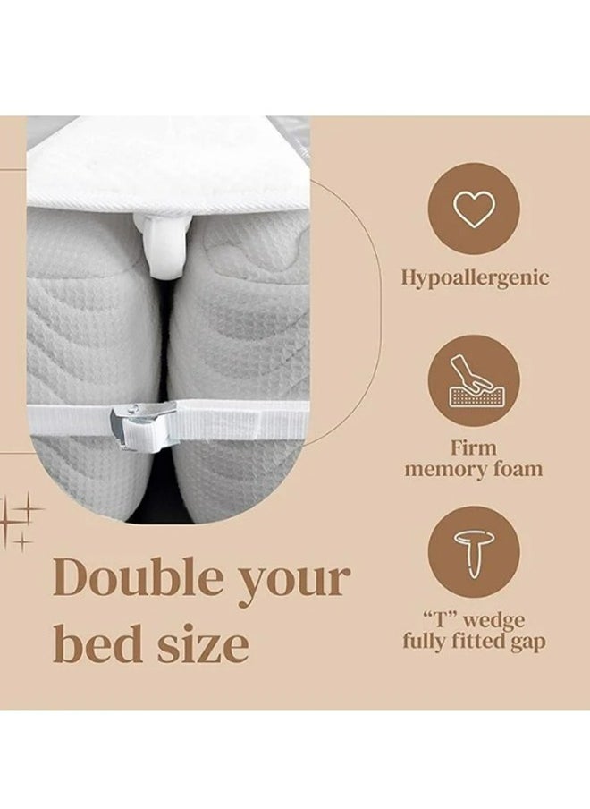 Arabest - Bed Bridge Twin to King Converter Kit Twin Bed Connector King MakeBed Gap Filler to Make Twin Beds Into King Mattress Connector with Strap for Guests Stayovers - Image 1