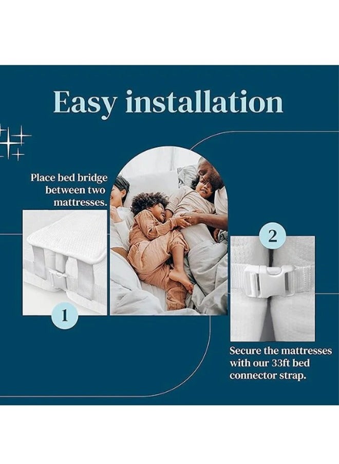 Arabest - Bed Bridge Twin to King Converter Kit Twin Bed Connector King MakeBed Gap Filler to Make Twin Beds Into King Mattress Connector with Strap for Guests Stayovers - Image 1