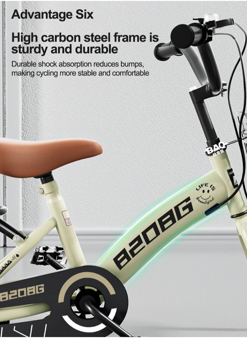 Sharpdo 14 Inch Kids Bike High Carbon Steel Kids' Bike Children's Bicycle For 6-8 Years Old Girls And Boys With Training Wheels With Basket Wear-Resistant Tires Sensitive Brakes Safe and Stable  - Image 3