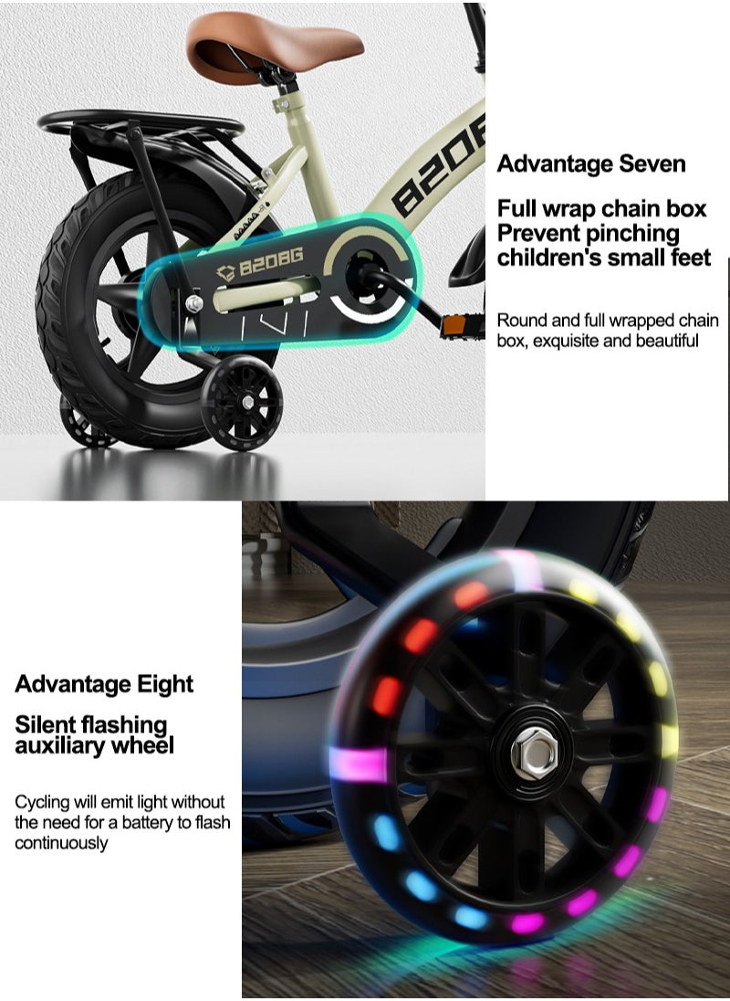 Sharpdo 14 Inch Kids Bike High Carbon Steel Kids' Bike Children's Bicycle For 6-8 Years Old Girls And Boys With Training Wheels With Basket Wear-Resistant Tires Sensitive Brakes Safe and Stable  - Image 2