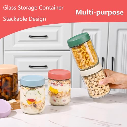 Artcochan Overnight Oats Containers with Lids 16 oz Glass Jars 6 Pack Glass Mason Jars with Airtight Lids, Perfect for Oats, Yogurt, Chia Pudding - Image 5