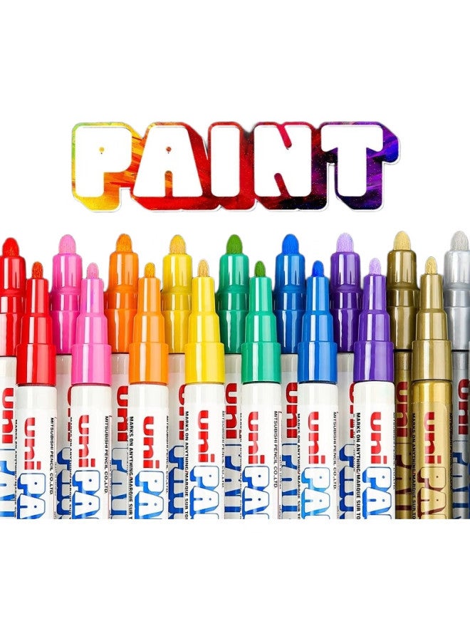 Uni Mitsubishi (Uni) Px-21 Small Letter Paint Pen, 0.8-1.2Mm Industrial Marker Pen, Logistics Pen (Can Be Used For Car Touch-Up Painting), Pink, 12-Pack - Image 1