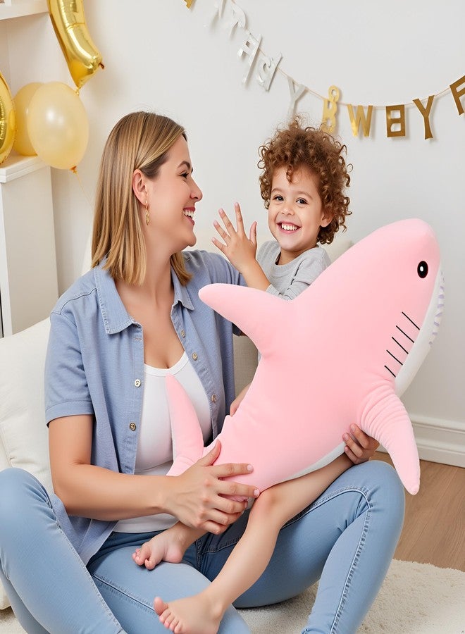 Ryttir 31 Inch XXL Giant Shark Stuffed Animals,Chubbier Shark Pillow Soft Shark Plush Shark Body Pillow Stuffed Shark Décor, Perfect Chrismas Stress Relief Gift for Kids Women - Image 4