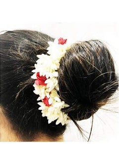 Maahal Hair Accessories Gajra/Vani Rose Flower Bun Rubber Band Design For Girls & Women  - Image 3