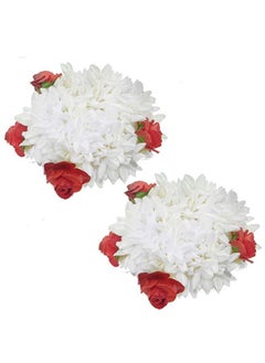 Maahal Hair Accessories Gajra/Vani Rose Flower Bun Rubber Band Design For Girls & Women  - Image 1