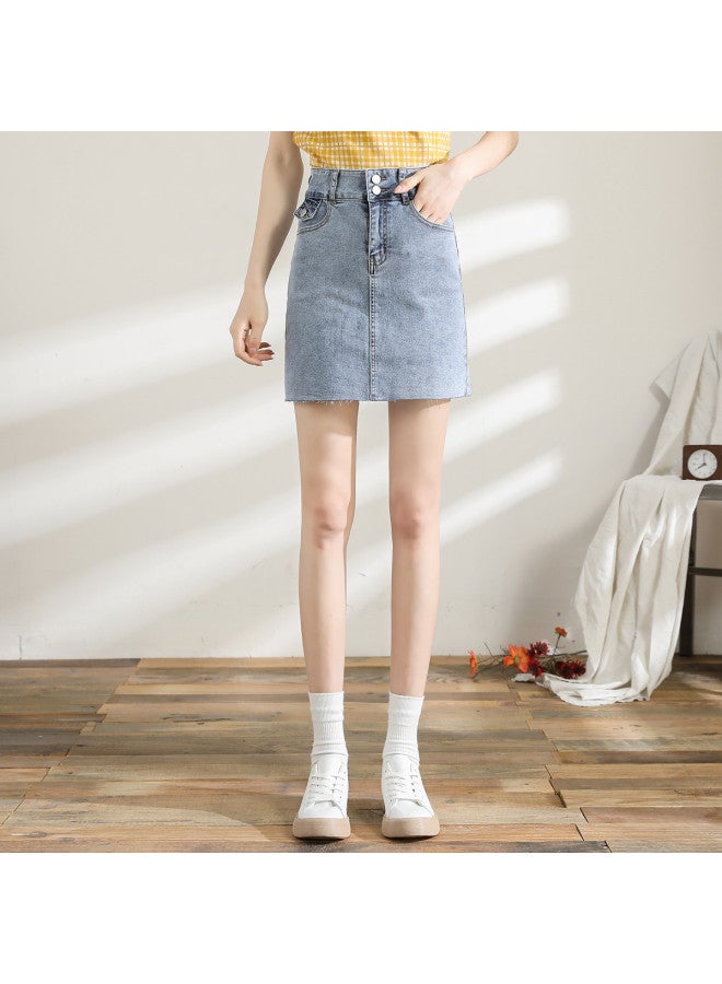 TonLion Summer Thin Denim Skirt High Waist Slimming Fashion Youthful Versatile Office Minimalist Petite Bodycon Skirt Women - Image 5