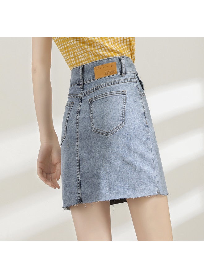 TonLion Summer Thin Denim Skirt High Waist Slimming Fashion Youthful Versatile Office Minimalist Petite Bodycon Skirt Women - Image 2