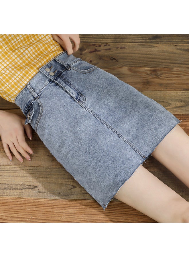 TonLion Summer Thin Denim Skirt High Waist Slimming Fashion Youthful Versatile Office Minimalist Petite Bodycon Skirt Women - Image 3