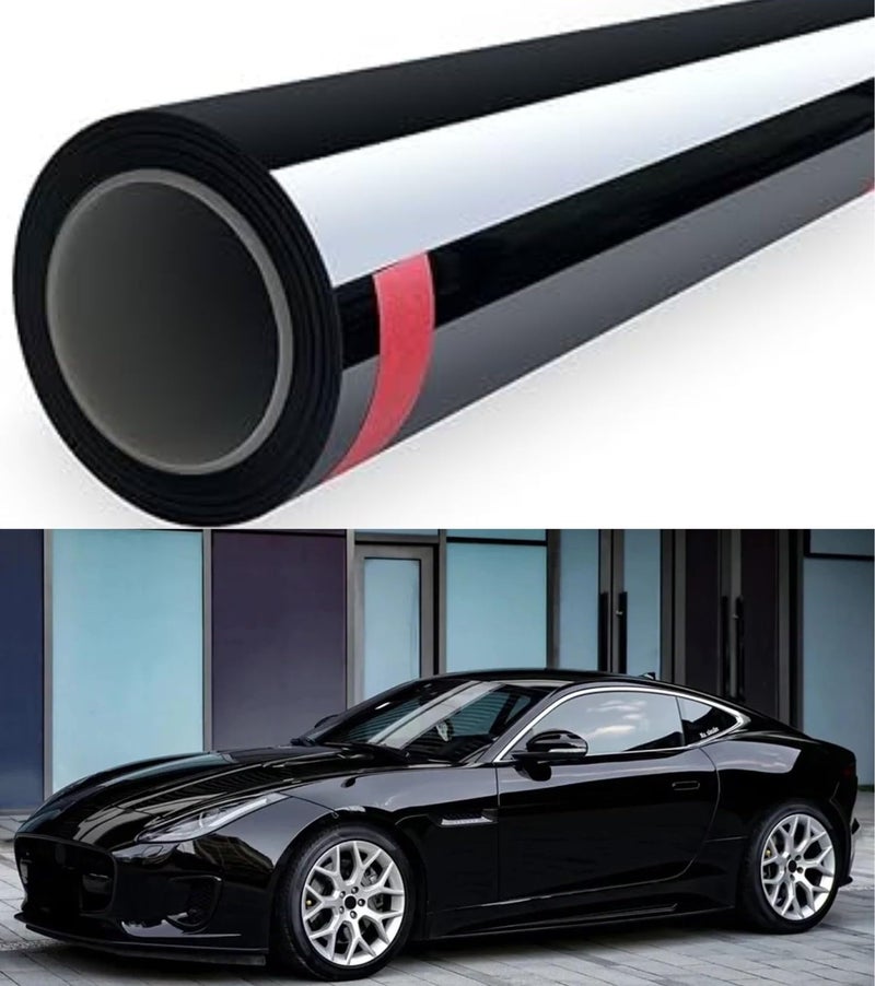 CREON High Gloss Anti Scratch Black Glossy Paint Protection Film PPF for Car Protection and Decoration (in 24x150, Black PPF Film) - Image 1