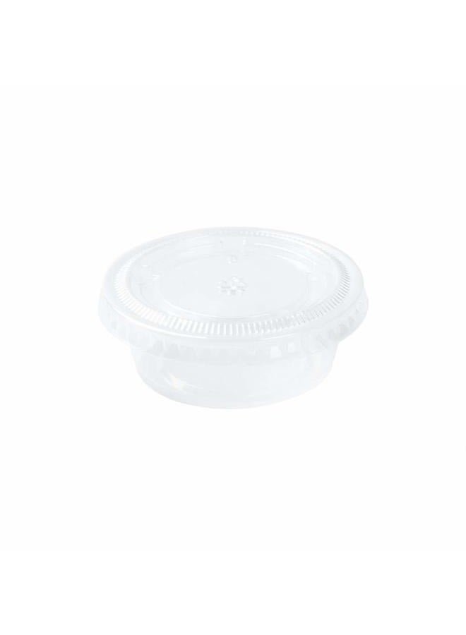 Restaurantware LIDS ONLY: Chef 101 1.5, 2 And 2.5 Ounce Lids Sauce Cup, 2000, Tight-Fitting, For Condiment Cups - Microwave-Safe, Clear Plastic Portion Cup Lid, Portion Cups Sold Separately - Image 2