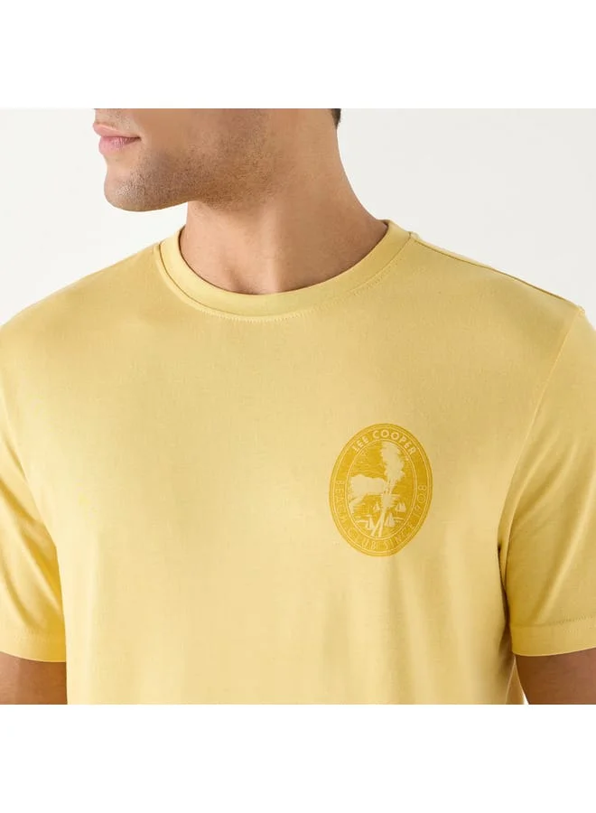 Lee Cooper Lee Cooper Logo Print Crew Neck T-shirt with Short Sleeves