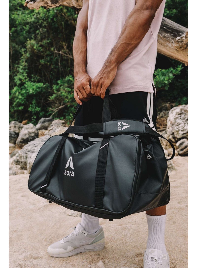 AORA Premium Gym Duffel Bag for Men & Women – Large Capacity Sports Bag, Water-Resistant Fitness Travel Bag with Shoe Compartment & Multi-Pockets – Black - Image 4