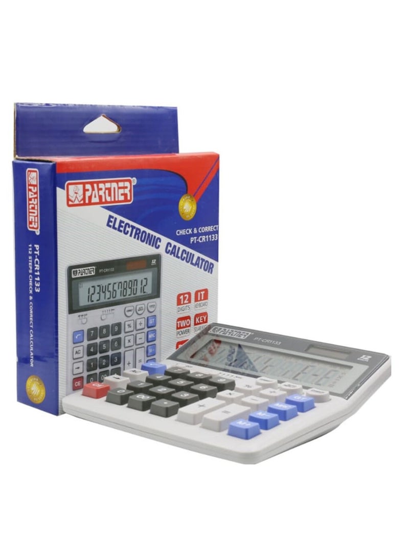 12-Digit Calculator With Check And Correct Functions