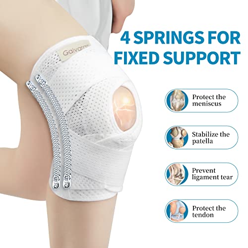 Galvaran Knee Brace with Side Stabilizers for Meniscal Tear Knee Pain ACL MCL Arthritis Injuries Recovery, Breathable Adjustable Knee Support for Men and Women - Image 2