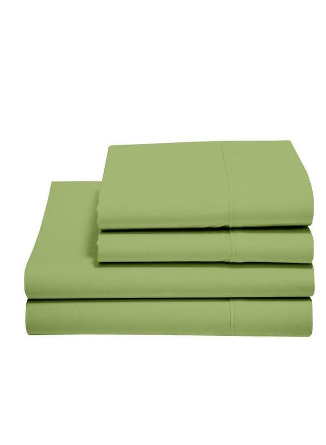 KEDARA CLOTH ملاءة سرير مطاطية من قماش كيدارا، مقاس 75 × 60 بوصة، مصنوعة من القطن 100%، تتضمن غطاءين للوسائد. ملاءة سرير مطاطية من الساتان، لون أخضر فاتح سادة، مقاس 75 × 60 بوصة. - Image 4
