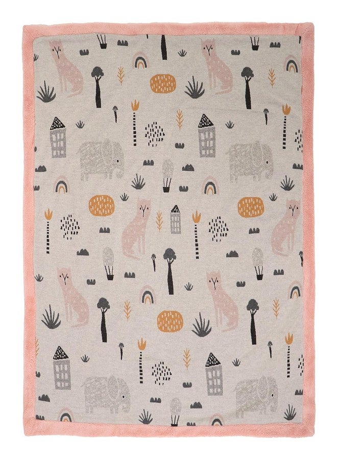 Pluchi Cotton Knitted Blanket with Faux Fur Back for Babies (80 cm x 100 cm) (Pink Pearl) - Image 4