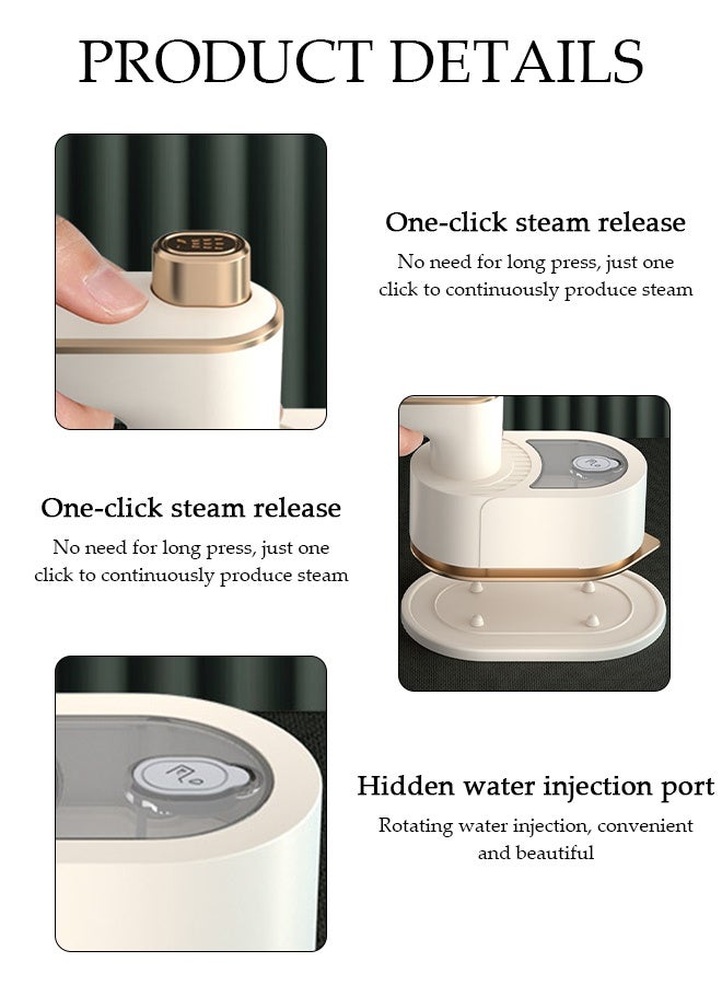 DUNISO آلة كي بالبخار محمولة 2 في 1 جافة ورطبة، مقبض قابل للطي صغير، درجة حرارة ثابتة، لأقمشة الملابس، أداة كي الملابس في السكن، مكواة بخار قابلة للدوران 180° (قابس بريطاني) - Image 2