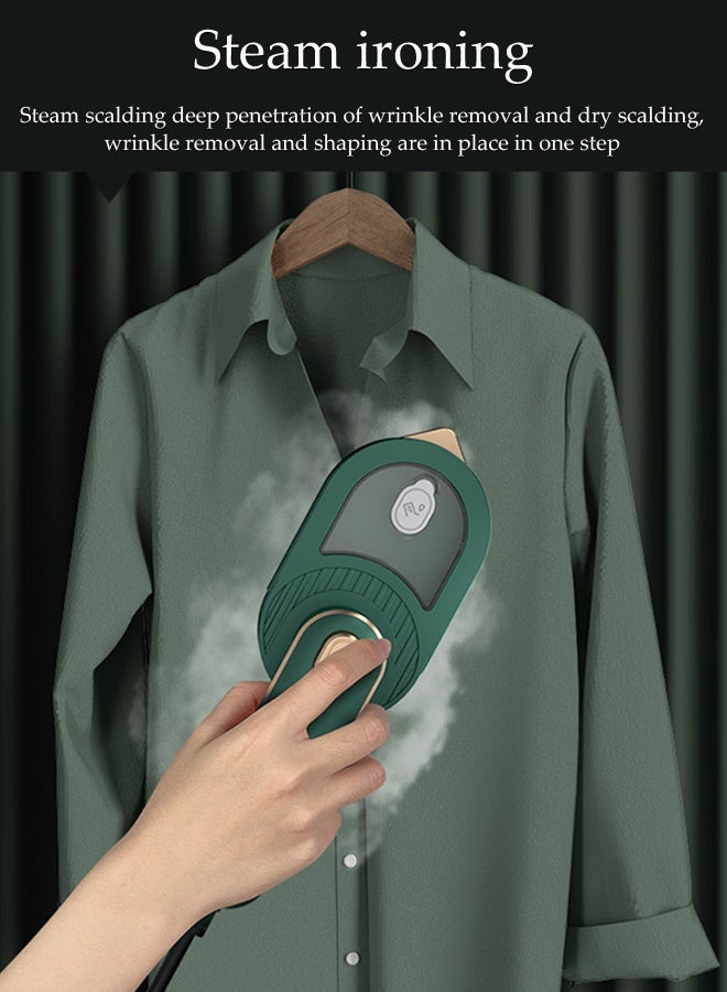 DUNISO آلة كي بالبخار محمولة 2 في 1 جافة ورطبة، مقبض قابل للطي صغير، درجة حرارة ثابتة، لأقمشة الملابس، أداة كي الملابس في السكن، مكواة بخار قابلة للدوران 180° (قابس بريطاني) - Image 5