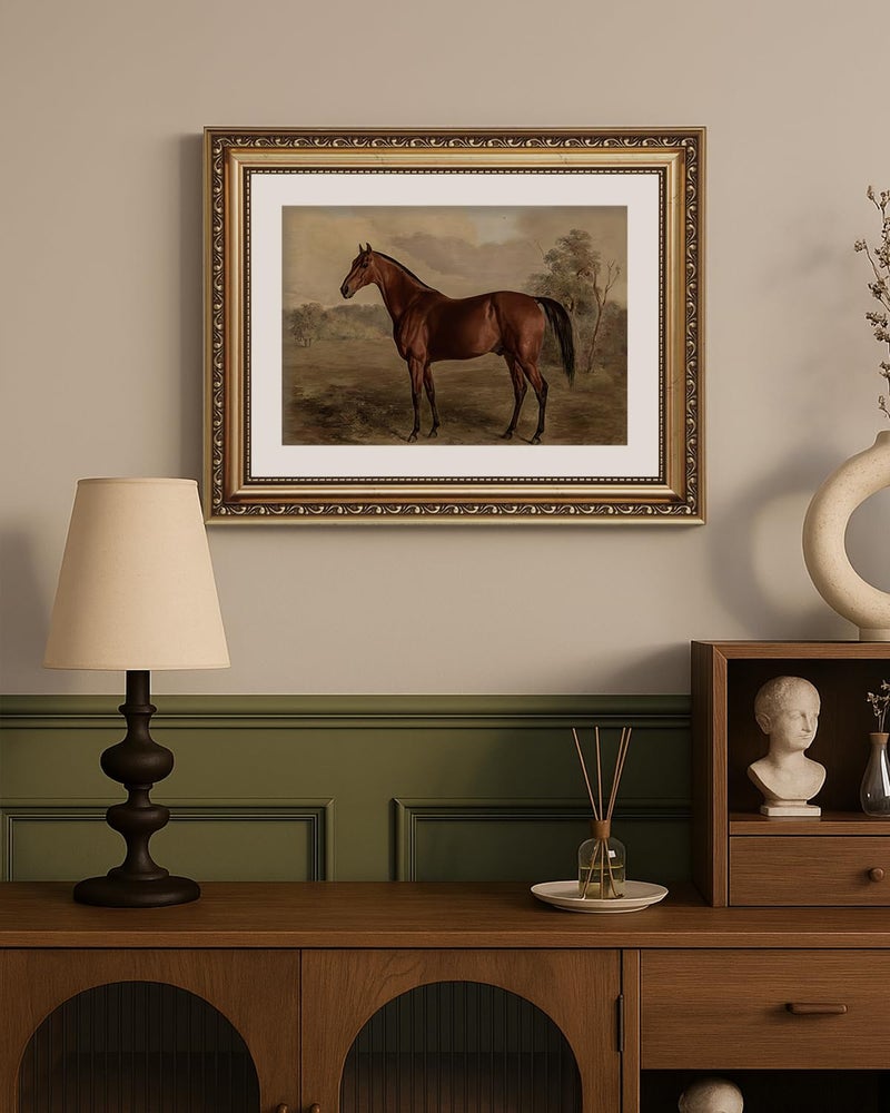 ARPEOTCY Vintage Gold Framed Horse Wall Art, Bedroom Bathroom Living Room Classic Horse Picture Wall Decor, Canvas Prints, Antique Picture Frame Rustic Paintings Home Farmhouse Decor, 11x14 Inch - Image 4