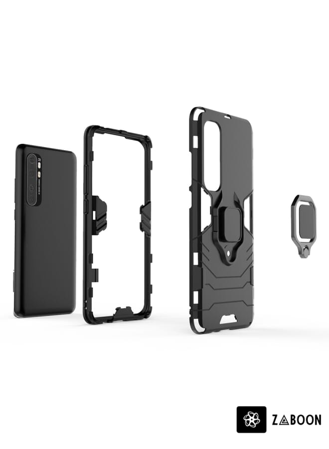 Zaboon Protective Case Cover For Xiaomi Mi Note 10 Lite PC + TPU Anti-fall Protective Case with Ring Holder - Image 4