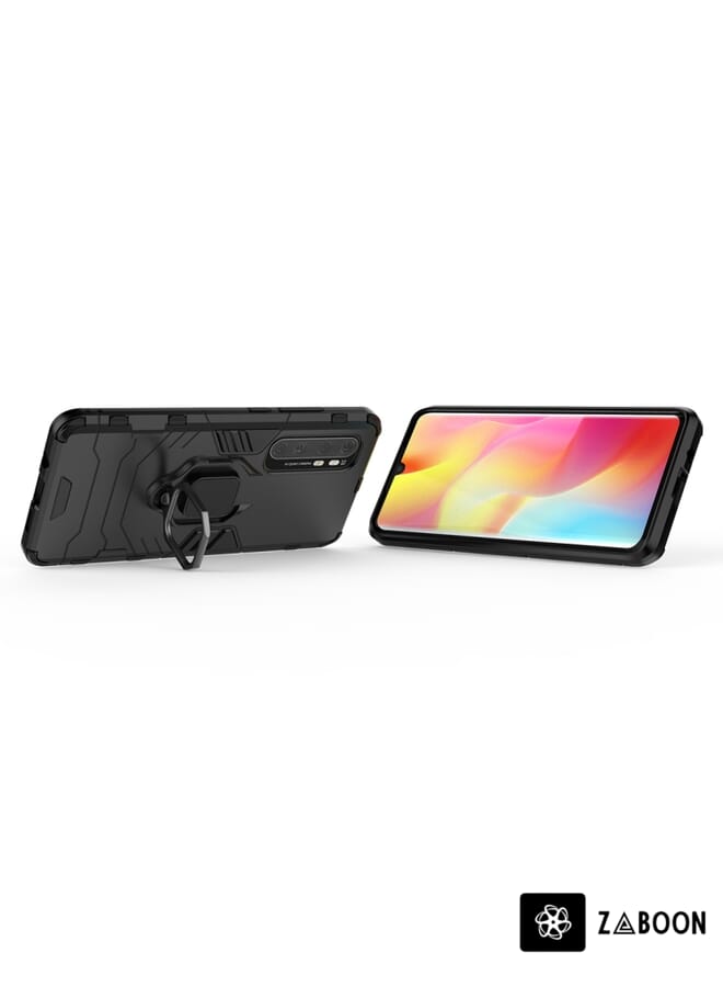 Zaboon Protective Case Cover For Xiaomi Mi Note 10 Lite PC + TPU Anti-fall Protective Case with Ring Holder - Image 3