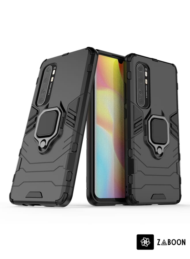 Zaboon Protective Case Cover For Xiaomi Mi Note 10 Lite PC + TPU Anti-fall Protective Case with Ring Holder - Image 1