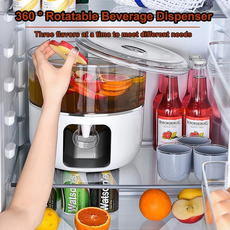 EVVIX 1pc Rotating Beverage Dispenser 6L16Gal Heavy Duty Beverage Dispenser 3 Flavor Water Dispenser for Parties Weddings Summer Drinkware Home Kitchen Supplies - Image 3