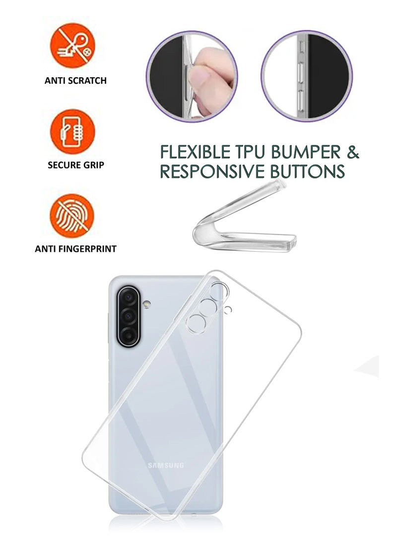 For Samsung Galaxy A17 - Tempered Glass Screen Protector & Clear Protective Phone Cover - Advanced Border-Less Full Edge to Edge ,Shatterproof , High Responsiveness , Higher Transparency ,Anti-scratch and Bubble-free Screen Protector And Transparent Silicone Drop-Proof Clear Protective Phone Cover - Image 3