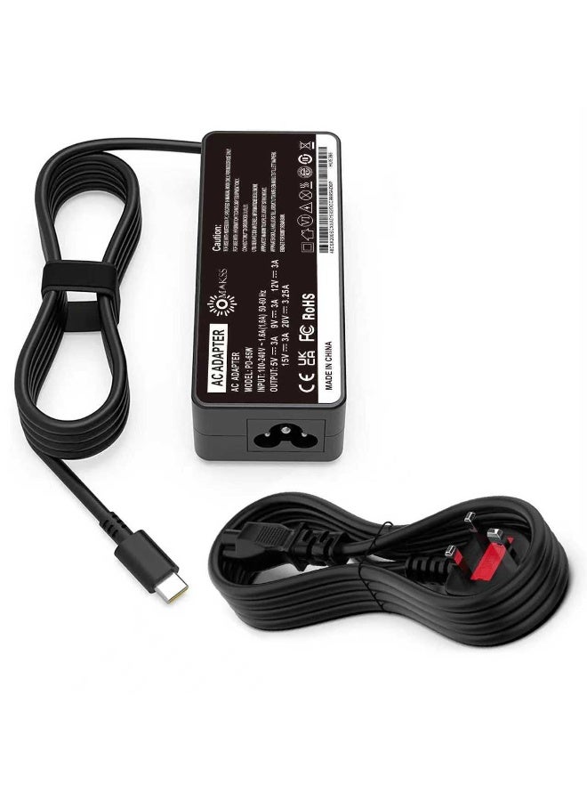 OMAKSS 65W 45W USB C Charger for Lenovo ThinkPad Yoga HP Chromebook Power Supply for Dell Latitude XPS Huawei Laptop PC Type C Charger Adapter for MacBook Pro Air Asus Acer Samsung Google - Image 1