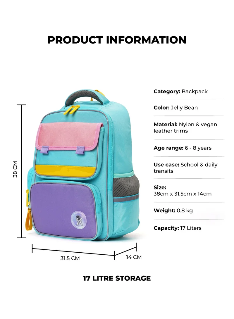 Mokobara The Cheddar Backpack - Lightweight Water-Resistant School Backpack for Kids (6-8 Year) with Magicmove Logo and Reflective Stripe Ideal for School, Travel, and Outdoor Adventures (Multicolor)