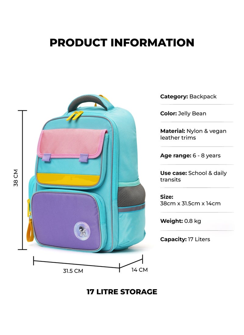 Mokobara Mokobara The Cheddar Backpack - Lightweight Water-Resistant School Backpack for Kids (6-8 Year) with Magicmove Logo and Reflective Stripe Ideal for School, Travel, and Outdoor Adventures (Multicolor)  - Image 2
