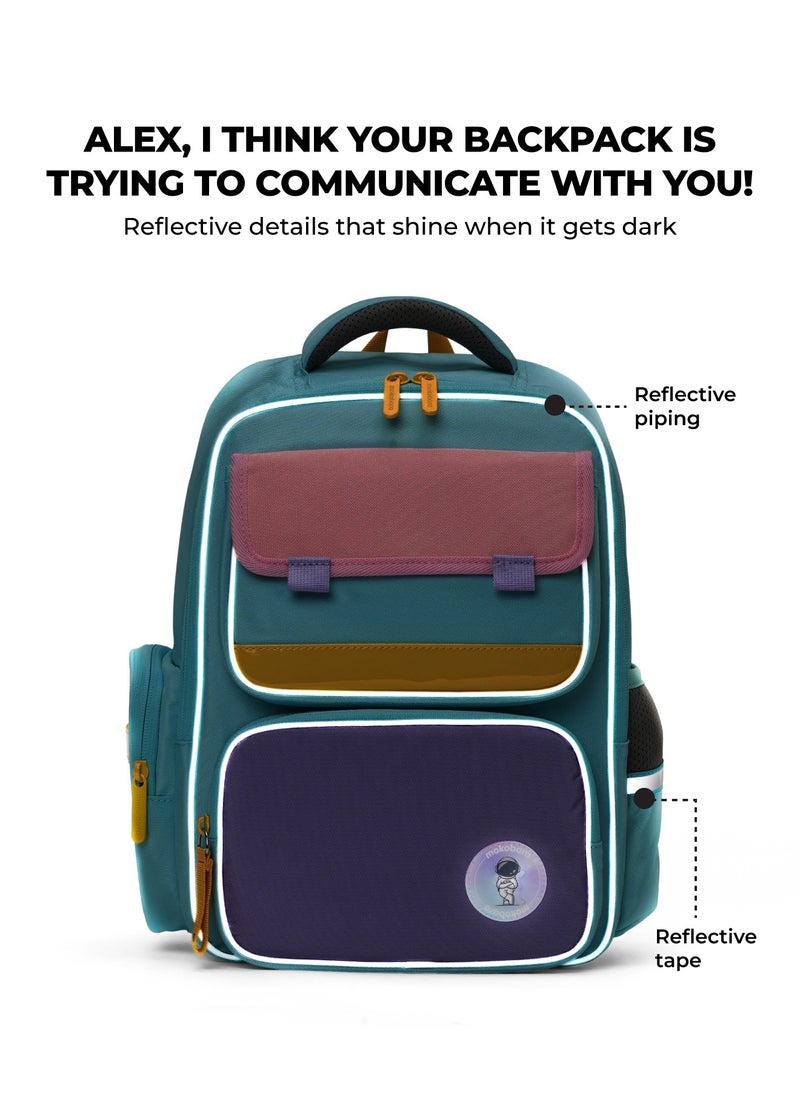 Mokobara Mokobara The Cheddar Backpack - Lightweight Water-Resistant School Backpack for Kids (6-8 Year) with Magicmove Logo and Reflective Stripe Ideal for School, Travel, and Outdoor Adventures (Multicolor)  - Image 4