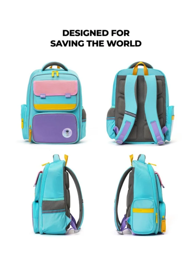 موكوبارا للتجارة ذ.م.م The Cheddar Backpack - Lightweight Water-Resistant School Backpack for Kids (6-8 Year) with Magicmove Logo and Reflective Stripe Ideal for School, Travel, and Outdoor Adventures (Multicolor)
