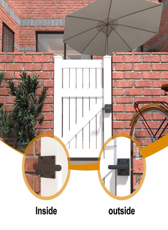 Sdstone Double Side Gate Latch，Heavy Duty Swinging Door Latch Gate Hardware for Wooden Fence,Gate Hardware for Right Inswing Outdoor Wooden Gates, Pool Gate, Backyard, Garden - Image 5