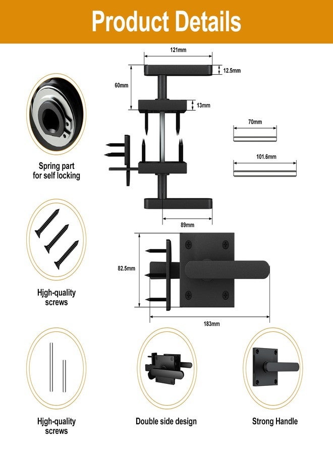 Sdstone Double Side Gate Latch，Heavy Duty Swinging Door Latch Gate Hardware for Wooden Fence,Gate Hardware for Right Inswing Outdoor Wooden Gates, Pool Gate, Backyard, Garden - Image 3