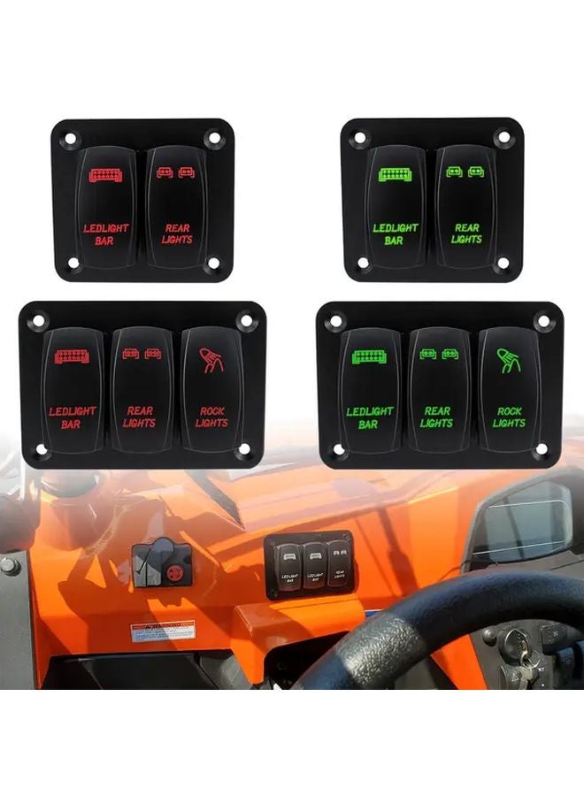 Green 2 Digits Rocker Switch Panel LED Light Bar Rear Lights 12 24V DC 5Pin ON Off Toggle Switch Panel for Cars ATVs UTVs - Image 2