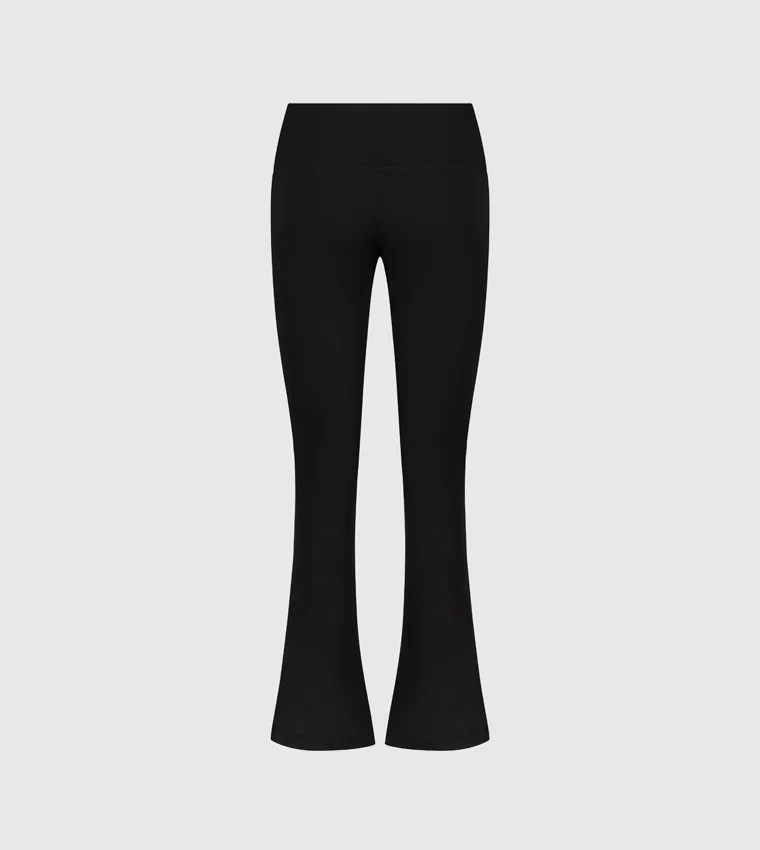 إف5 Women's High Waisted Flared Pants - Black