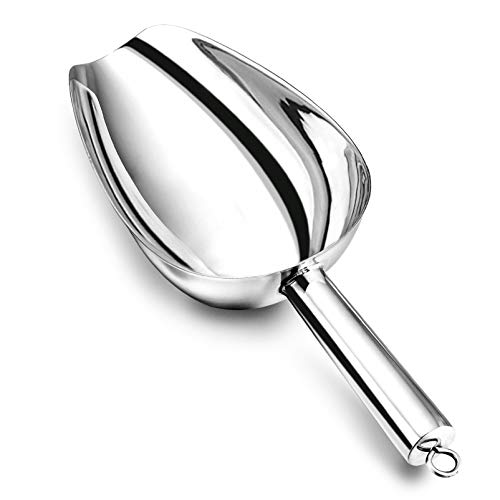 P&P CHEF Food Ice Scoop, Stainless Steel Scoop, Metal Candy Popcorn Flour Utility Scooper for Wedding Party Bar Kitchen Bath, Heavy Duty & Dishwasher Safe, (24oz, 1Pc) - Image 1