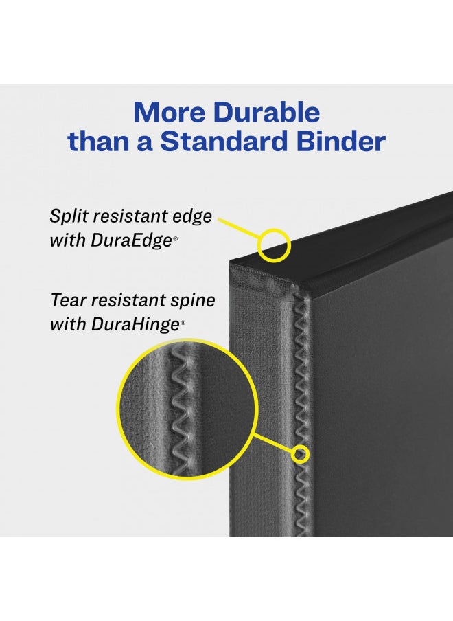 AVERY Avery Heavy-Duty 3 Ring Binder with Label Holder, 4 Inch One Touch EZD Rings, 4.5 Inch Spine, 1 Black Binder (79994)  - Image 3