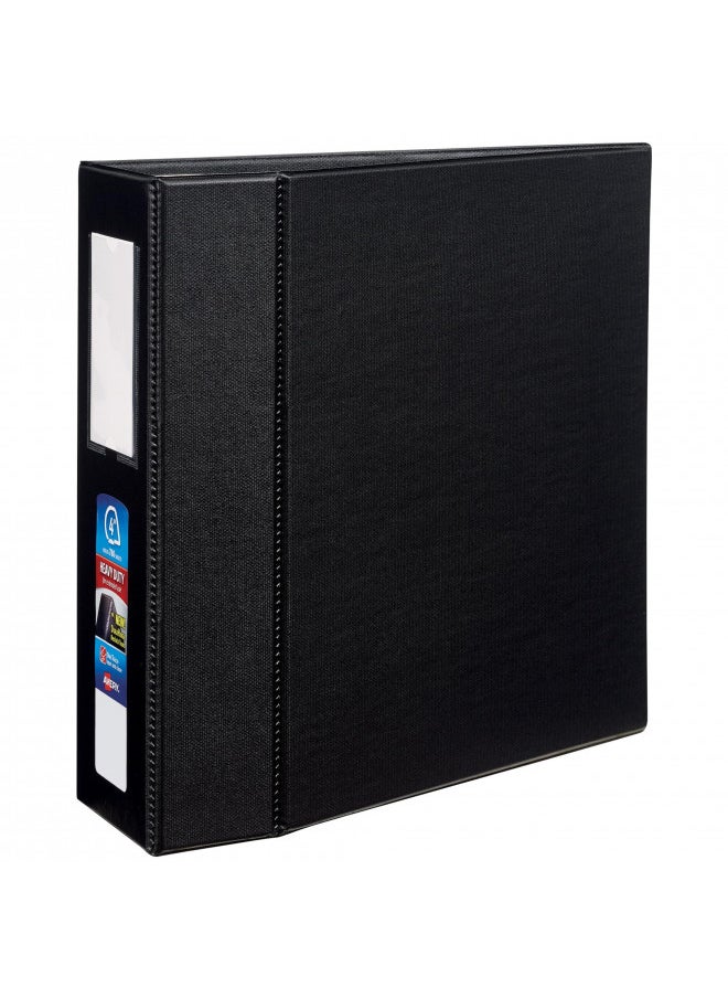 AVERY Avery Heavy-Duty 3 Ring Binder with Label Holder, 4 Inch One Touch EZD Rings, 4.5 Inch Spine, 1 Black Binder (79994)  - Image 1