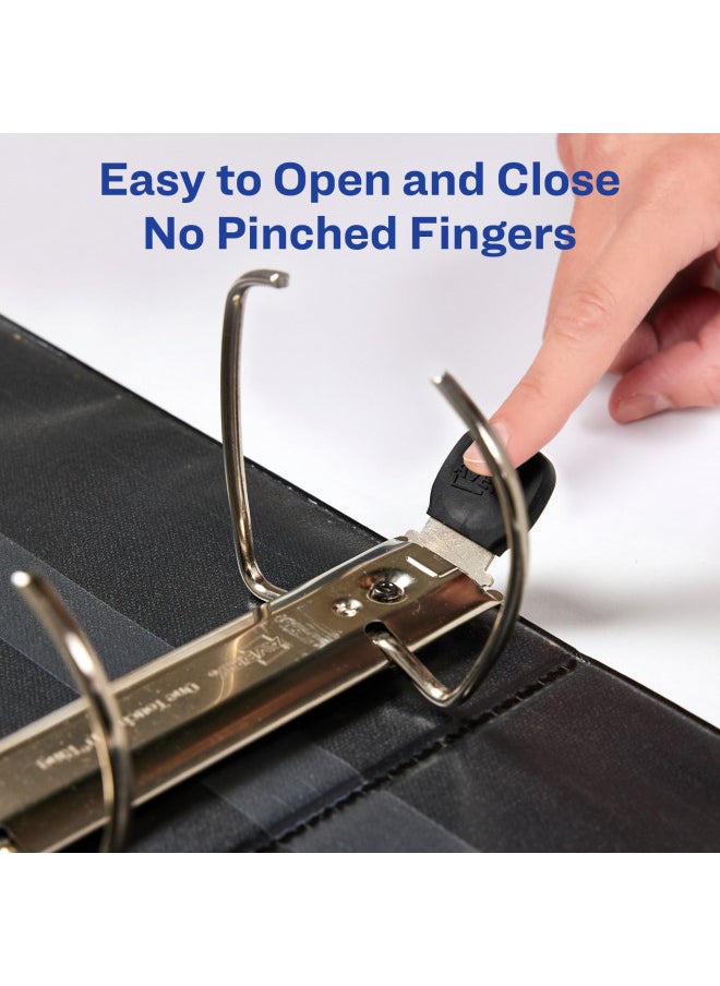 AVERY Avery Heavy-Duty 3 Ring Binder with Label Holder, 4 Inch One Touch EZD Rings, 4.5 Inch Spine, 1 Black Binder (79994)  - Image 4