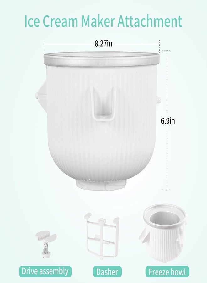 ملحق صنع الآيس كريم متوافق مع خلاطات KitchenAid سعة 4.5/5/6/7 كوارت، يصنع 2 كوارت من الآيس كريم، متوافق مع ملحق صنع الآيس كريم من KitchenAid، آمن للغسل في غسالة الأطباق (لا يناسب الخلاطات سعة 3.5 كوارت). - Image 3