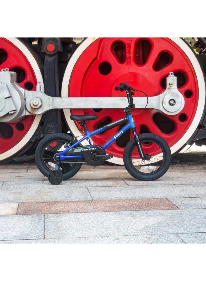 cubsala دراجة أطفال صغيرة 16 بوصة للأولاد والبنات من 4 إلى 7 سنوات بأسلوب BMX مع عجلات تدريب وكابح خلفي وكابح فخاري، أزرق سماوي - Image 4