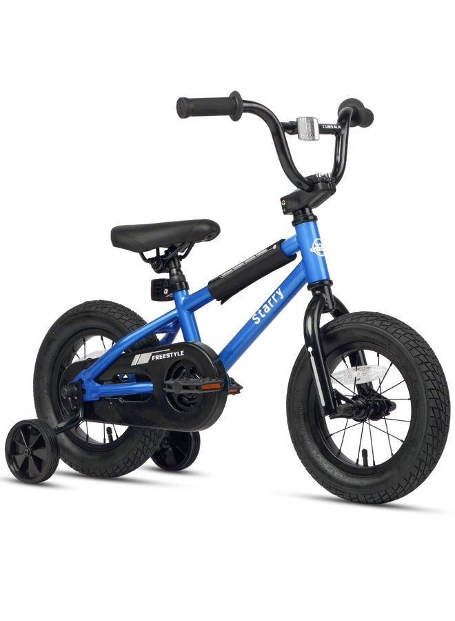 cubsala دراجة أطفال صغيرة 16 بوصة للأولاد والبنات من 4 إلى 7 سنوات بأسلوب BMX مع عجلات تدريب وكابح خلفي وكابح فخاري، أزرق سماوي - Image 1