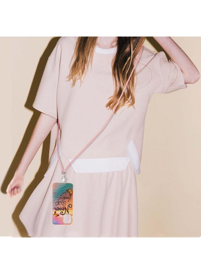 اس-توب جراب لهاتف iPhone 13 Pro بنمط طلاء كهربائي IMD TPU مقاوم للصدمات مع حبل للرقبة - Image 4