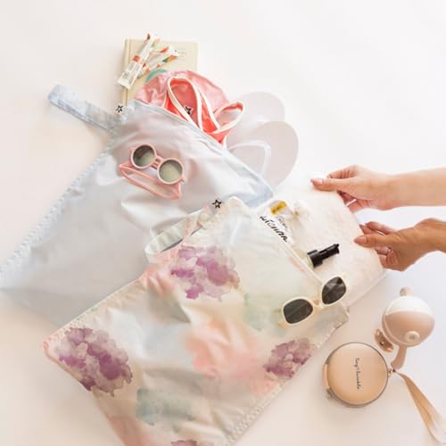 Tiny Twinkle Wet Dry Bag – 2 Pack Reusable Waterproof & Mess Proof Wet Bags for Swimsuits & Travel, Baby Towels & Beach Essentials,a Diaper Bag Must-Have(Cotton Candy) - Image 5